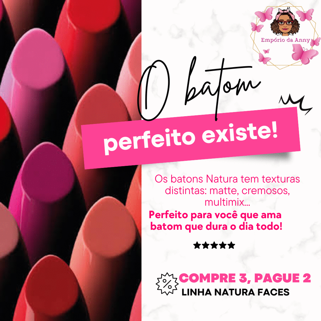 Por aqui é hora de demonstrar as diferentes opções em 💄 batons Natura e as múltiplas opções de venda.